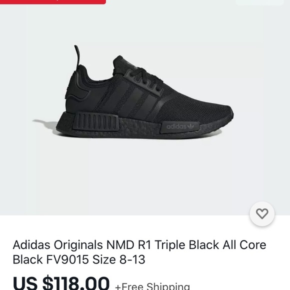 Adidas Nmd 1 Triple Black size 10 - Picture 2 of 3